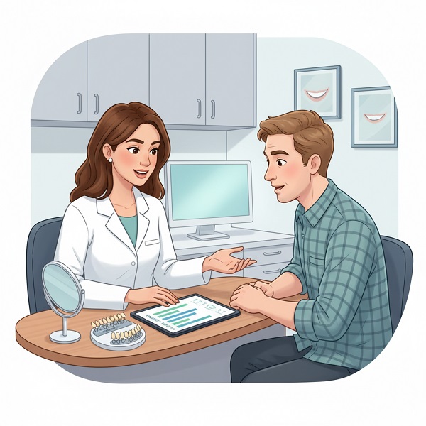 Close-up of a patient smiling after receiving porcelain veneers at a Sydney cosmetic dental clinic. The teeth appear perfectly aligned, natural in shape, and bright white, highlighting the precision of modern veneer application. This image demonstrates the aesthetic transformation achievable with high-quality porcelain veneers, ideal for correcting chipped, uneven, or discolored teeth. It showcases cosmetic dentistry results that enhance confidence, emphasizing the importance of professional veneer treatment in Sydney for a flawless, radiant smile.